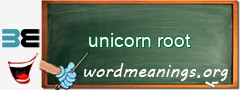 WordMeaning blackboard for unicorn root